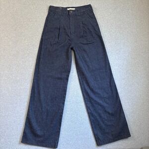 Levis Jeans Womens 26 Blue High Loose Straight Felix The Cat Pleated Dark Denim